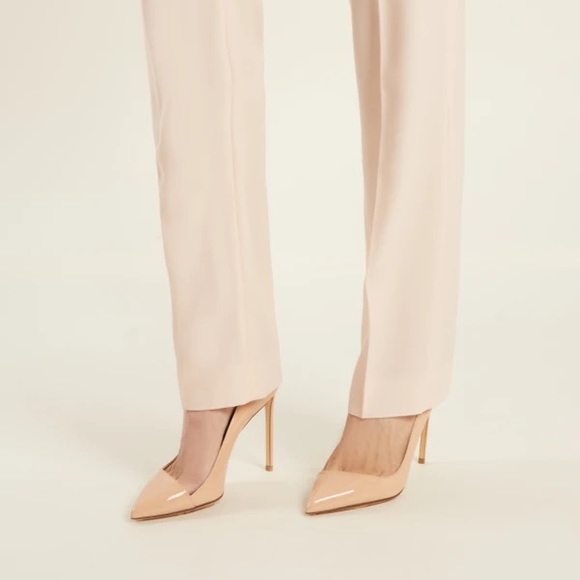 BNIB FRANCESCO RUSSO ASYMMETRICAL NUDE PATENT PUMP - Picture 2 of 7